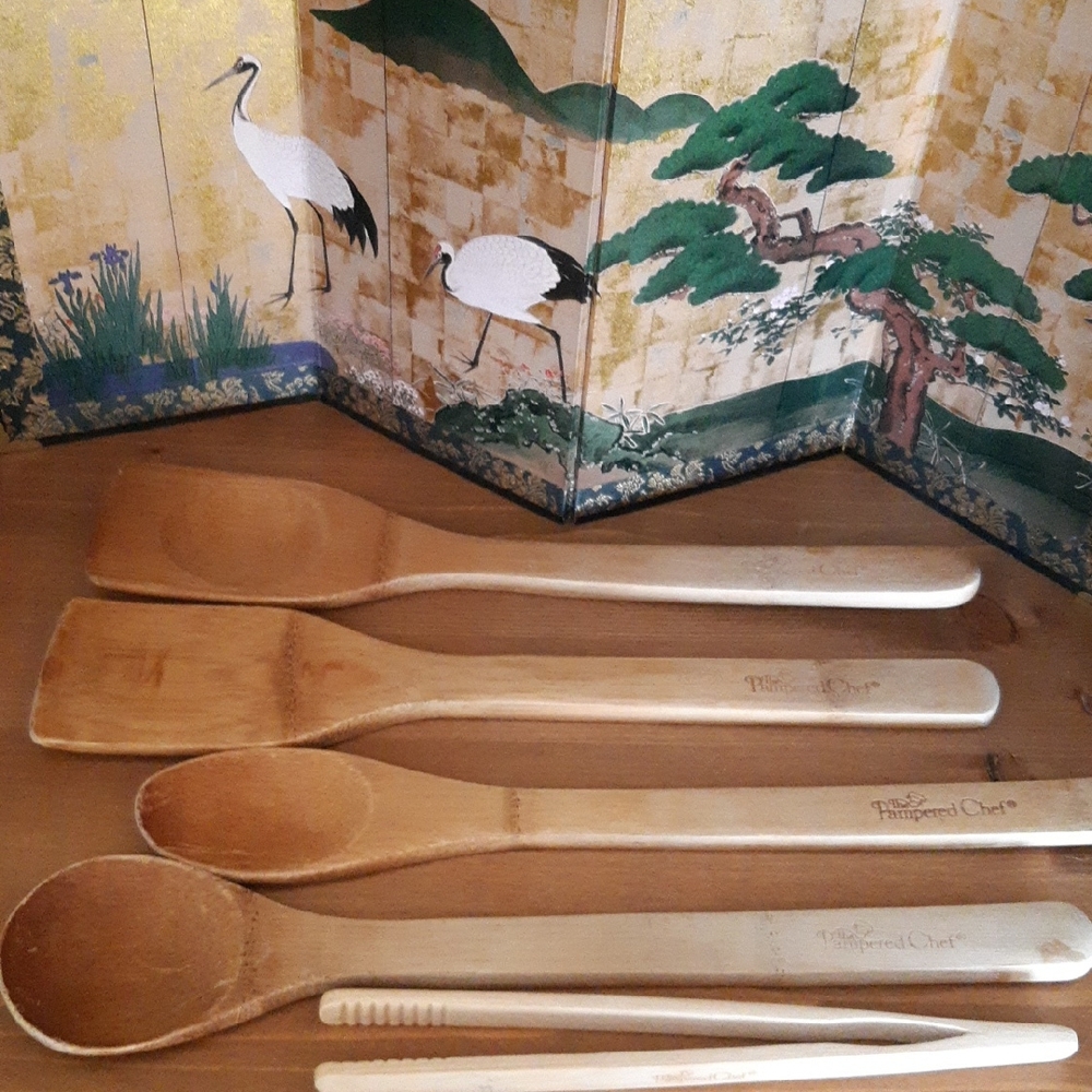 Pampered Chef Wooden Utensil Lot